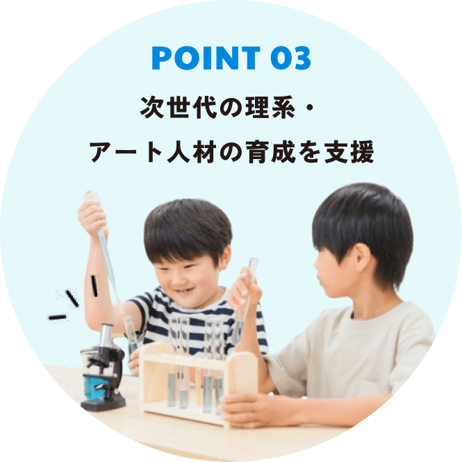 Point3 次世代の理系・アート人材の育成を支援