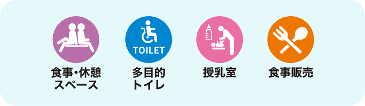 会場案内地図に記された各イラストの説明が記載された画像